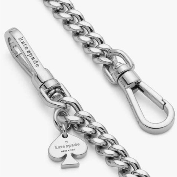 Kate Spade Silver Purse Chain Strap with Spade Charm - Picture 1 of 5